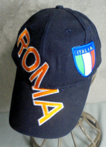 Roma Italia Strap Back Baseball Cap Rome Italy Black Hat - £10.58 GBP