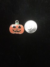 Pumpkin jack o lantern Halloween Enamel Bangle Pendant charm Necklace Charm K24 - £9.71 GBP