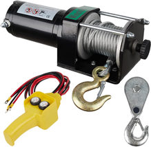 3000 Lbs Nylon Rope Electric Winch Kit with Wireless Remote and Corded Control f - £177.55 GBP