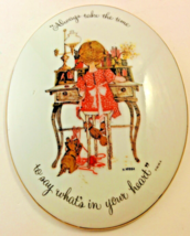 Vintage Porcelain Holly Hobbie Wall Tile Plaque &quot;Always Take The Time...&quot;  - $19.95