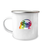 12 oz Camper Mug Coffee Funny rainbow music cat  - £15.94 GBP