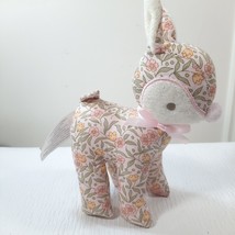 Alimrose Deer plush baby rattle floral flowers mini toy Blossom Lily Pink peach - £13.57 GBP