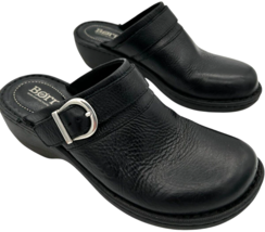 Born Concepts women&#39;s black leather mules w/strap &amp; buckle size 5.5 - $583.62 MXN