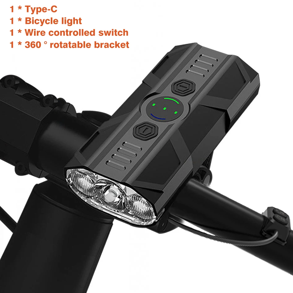 Bicycle Headlight 18650mAh As Power Bank USB Chargeable Bike Light Front - £23.65 GBP