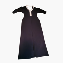 Boston Proper Classic Black Cold Shoulder Maxi Dress Women&#39;s Small Front Split - £23.06 GBP