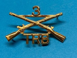 U.S. ARMY, 3rd TRB, OFFICERS COLLAR INSIGNIA - £5.80 GBP