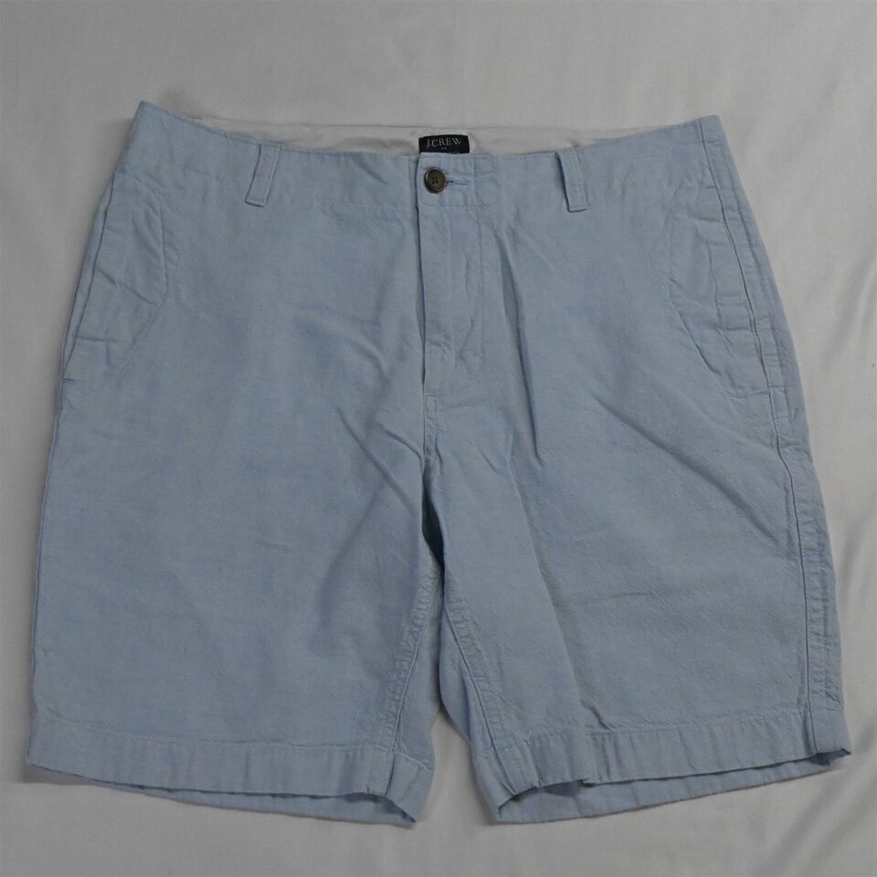 Primary image for J.CREW 34 x 9" Light Blue Oxford Linen Gramercy Chino Shorts
