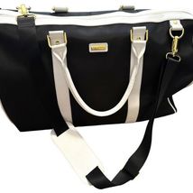 St. John Duffle Bag Weekender Tote Large Black and White with Crossbody Strap - £118.51 GBP