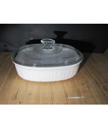 Corning Ware French White Stoneware 1.5 Quart Oval Casserole Dish With Glass Lid - $34.65