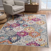 HomeRoots 392937 8 x 11 ft. Rust Distressed Floral Area Rug - £214.98 GBP
