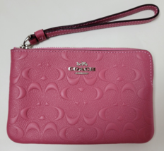 Coach Corner Zip Wristlet Signature Leather Rose F67555 - $29.70