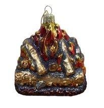 Kurt  Adler Noble Gems Glass Christmas  Ornament Yule Log Hand Blown - $19.56