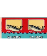 Original Unused Vintage 1940&#39;s Generic Salmon Can Label - £2.34 GBP