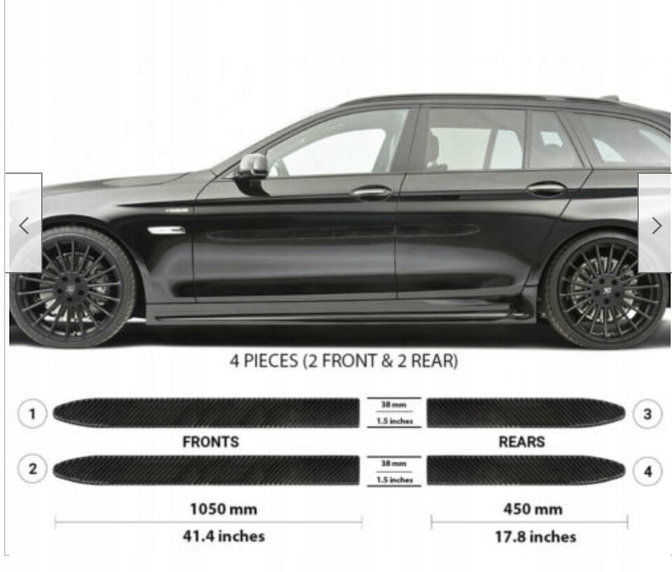 BMW 5 2010-2016 - Premium Protect mat black door protection strips by Martig ...
