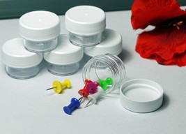 JARS 1/4 Oz WIDE-MOUTH CLEAR ROUND PLASTIC SAMPLE WITH TWISTED CAPS - £5.60 GBP