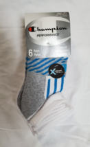 Champion Women&#39;s Ankle Socks 6 Pair Performance X-Temp Pink Blue Gray Size 5-9 - £10.49 GBP