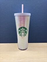 Starbucks 2020 Holiday Exclusive White Pink Sequins Shift 24 oz Cold Cup... - $24.75