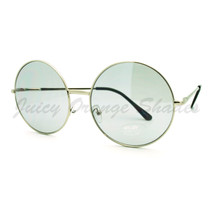 Oversized Round Circle Color Lens Sunglasses Metal Spring Hinge - £14.61 GBP