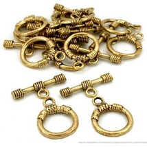 Bali Toggle Clasps Antique Gold Plated 15mm Approx 12 - £6.96 GBP