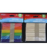 100 Wood Popsicle Craft Sticks 4 1/2&quot; x 3/8&quot; Select Assorted Colors or N... - £2.39 GBP