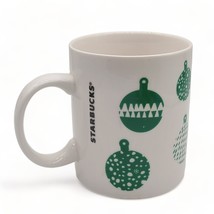 2016 Starbucks 12 Oz Green &amp; White Ornaments Christmas Holiday Coffee Mug Cup - £9.49 GBP