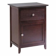 LordBee Furniture Antique Walnut Wood Finish 1-Drawer Bedroom Nightstand End Tab - £124.33 GBP