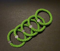 Christian 33 knot komboskini, green Orthodox prayer rope bracelet, handm... - $7.49