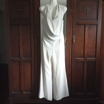 GUESS Marciano Jumpsuit Cream Crepe Wrap Sleeveless Top Long Pants Small XS 2 - £93.92 GBP