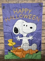 Peanuts NWOT Snoopy Halloween Nylon Outdoor Flag 28x38 XXL Pumpkin  - MJ - $14.57