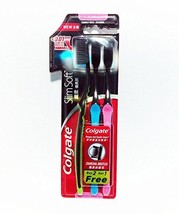 Colgate Slim Soft Charcoal Toothbrush Soft & Fine Bristles 0.01mm, Pack of 3 - $17.30