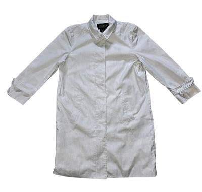 Lauren Ralph Lauren White Pinstripe Coat Jacket Preppy Neutral Women’s L... - $47.50