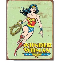 Wonder Woman Comic Super Hero DC Marvel Distressed Retro Decor Metal Tin... - £11.92 GBP