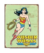 Wonder Woman Comic Super Hero DC Marvel Distressed Retro Decor Metal Tin... - £11.81 GBP