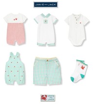 Janie and Jack Boys &quot;Summer Crab&quot; Layette Overall, Bodysuit, Seersucker ... - $4.84+