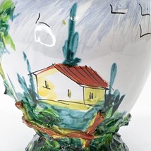 Italian Vase Hand Painted House 3D Tree Raised Relief Numbered 52/233 Vintage 8&quot; - £43.34 GBP