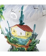 Italian Vase Hand Painted House 3D Tree Raised Relief Numbered 52/233 Vi... - £42.67 GBP