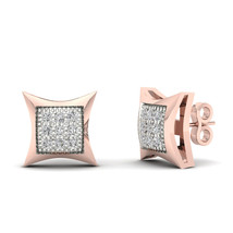 10K Rose Gold 1/20ct TDW Kite Shape Diamond Stud Earrings - £135.88 GBP