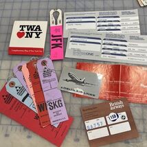 Aviation Airline Ephemera TWA Eastern British Airways Alaska Airlines 1980s - $18.26 CAD