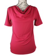 ANN TAYLOR Pink Matte Jersey Cowl Slouch Neck Short Sleeve Casual Top Wo... - $857.49 MXN
