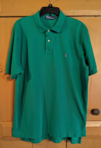 Vintage Polo Ralph Lauren Shirt Mens XL Short Sleeve Green USA Purple Pony - £18.94 GBP