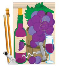 Grape - Applique Decorative Pole Bracket House Flag Set HS117010-P2 - £51.38 GBP