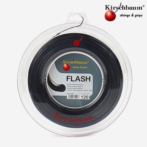 Primary image for Kirschbaum Flash Black Tennis Poly String Grips 1.20 mm 17L Gauge Reel 200m NWT