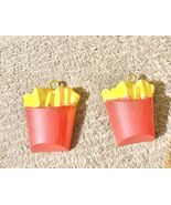 French Fries Earrings Pendants Food Jewelry Unique Handmade Gift for Food - €4,29 EUR