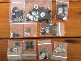 Huge Vtg Faux Mother Of Pearl Black Gray Mixed Lot Plastic Buttons Vario... - £19.61 GBP