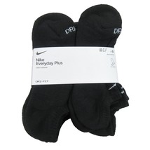 Nike Everyday Plus No Show Socks Black 6 Pack Women&#39;s 6-10 / Youth 5Y-7Y NEW - £22.13 GBP