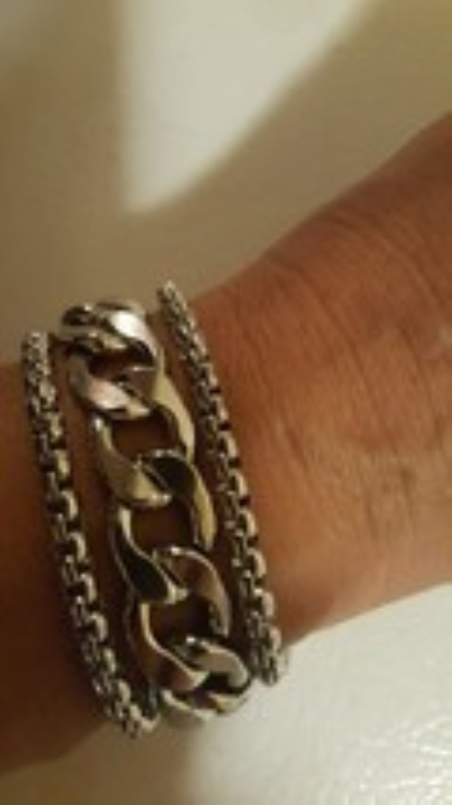 Triple Strand Stainless Steel Bracelet