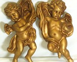 HOMCO Cherub Angels Gold Wall Art Hollywood Regency #1120 - $24.74