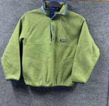 Patagonia Fleece Shirt Youth Girls M(8-10) Green Pullover 1/4 Purple Snaps VTG - £18.24 GBP