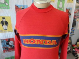 Vintage Honda Motorcross Motorcycles 1970&#39;S Red Long Sleeve T Shirt M - $138.59