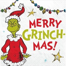 Dr Seuss Grinchmas Dessert Beverage Napkins Christmas Party Supplies 16 Ct - £3.39 GBP